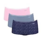 Sloggi Truser 3P GO Crush Hipster Shorts Rosa/Blå bomull XX-Large Dame