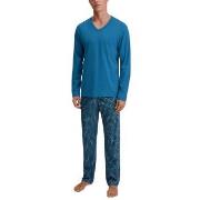 Calida Relax Imprint 3 Pyjamas Midnattsblå bomull XX-Large Herre