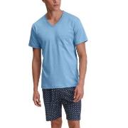 Calida Relax Streamline Short Pyjama Lysblå bomull Medium Herre