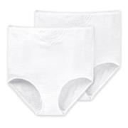 Schiesser Truser 2P Essentials Cotton Maxi Embroidery Hvit bomull Medi...