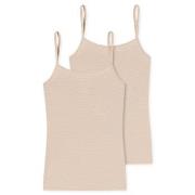 Schiesser 2P Modal Essentials Spaghetti Strap Tops Beige X-Large Dame