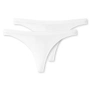 Schiesser Truser 2P 95-5 Organic Cotton Thongs Hvit økologisk bomull M...