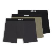 BOSS 3P ONE Boxer Brief Svart/Grønn bomull X-Large Herre