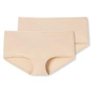 Schiesser Truser 2P 95-5 Organic Shorts Beige bomull Small Dame