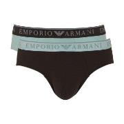 Armani Endurance Briefs 2P Svart/Blå bomull Small Herre