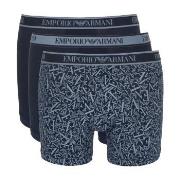 Armani Logo Boxer With Long Leg 3P Blå bomull Large Herre