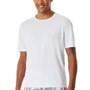 Schiesser Mix and Relax Men Short Sleeve Shirt Hvit bomull Small Herre