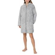 DKNY Chill In Style Hooded Zipe Robe Grå polyester Small Dame