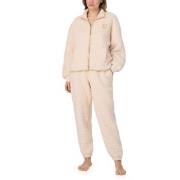 DKNY Chill In Style Zip Top Jogger Set Beige polyester Large Dame