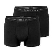 Schiesser 2P Cotton Flex Trunks Svart bomull Large Herre