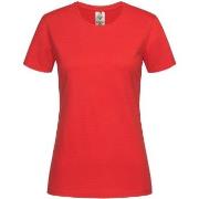 Stedman Classic T Organic Women Crew Neck Rød økologisk bomull Small D...