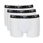 Armani Stretch Jersey Boxer With Logo 3P Hvit bomull Large Herre