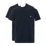 Armani Stretch Jersey Loungewear T-Shirts 2P Marine bomull Medium Herr...