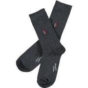 Topeco Strømper 2P Men Soft Top Shield Mørkgrå  Str 41/45 Herre