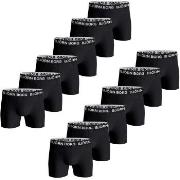 Björn Borg 12P Cotton Stretch Boxer 1718 Helsvart bomull Medium Herre
