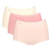 Sloggi Truser 3P Basic Plus Maxi Colored Rød/Gul bomull 44 Dame