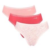 Sloggi Truser 3P GO Crush High Leg Briefs Rød/Rosa bomull Large Dame