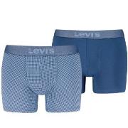 Levis 2P Boxer Briefs Cotton Check Blå bomull Large Herre
