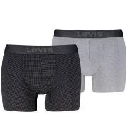 Levis 2P Boxer Briefs Cotton Check Svart/Grå bomull X-Large Herre