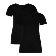 Bamboo basics 2P Kate T-Shirt Round Neck Svart Large Dame