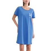 Triumph Nightdress Short Sleeve Blå bomull 46 Dame