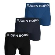 Björn Borg 3P Organic Cotton stretch Boxer Svart/Blå Large Herre
