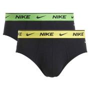 Nike 2P Everyday Cotton Stretch Brief Mørkgrå  bomull Small Herre