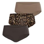 Björn Borg Truser 3P Invisible Hipster Brun mønstret Large Dame
