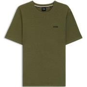 BOSS Waffle T Shirt Grønn/Khaki Medium Herre