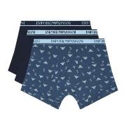 Armani Logo Boxer With Long Leg 3P Marine/Blå bomull Medium Herre