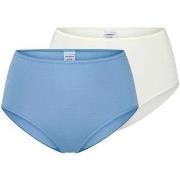 Schiesser Truser 2P Modal Essentials Midi Slips Hvit/Blå modal 48 Dame