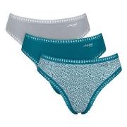 Sloggi Truser 3P GO Crush High Leg Briefs Turkis Mønster bomull XX-Lar...