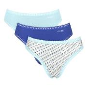 Sloggi Truser 3P GO Crush High Leg Briefs Blå Mønster bomull Small Dam...