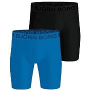 Björn Borg 2P Sports Lightweight Long Leg Boxers Svart/Blå polyester M...