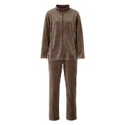 Damella Velour Plain Suit Brun X-Large Dame
