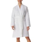 Schiesser Essentials Waffle Bathrobe Hvit bomull Large Dame