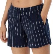 Schiesser Women Mix and Relax Shorts Marine Stripet bomull 48 Dame