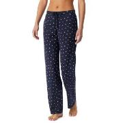 Schiesser Mix and Relax Long Cotton Pants Hvit/Marine bomull 36 Dame