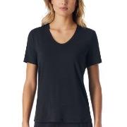 Schiesser Women Mix and Relax V-neck T-Shirt Svart modal 38 Dame
