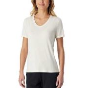 Schiesser Women Mix and Relax V-neck T-Shirt Benhvit modal 42 Dame