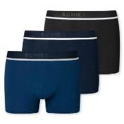 Schiesser 3P Woven Boxer Brief 3XL- 4XL Svart/Blå bomull 4XL Herre