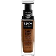 NYX Professional Makeup Can't Stop Won't Stop Foundation Warm mahogany...