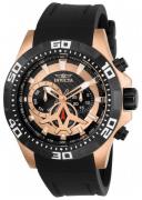 Invicta Herreklokke 21740 Aviator Sort/Gummi Ø48 mm