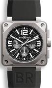 Bell & Ross Herreklokke BR0194-TI-PRO-FIB BR 01-94 Sort/Gummi