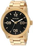 Nixon Herreklokke A346510-00 The Corporal Sort/Gulltonet stål Ø48 mm