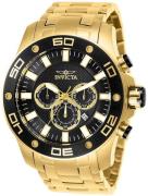 Invicta Herreklokke 26076 Pro Diver Sort/Gulltonet stål Ø50 mm