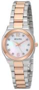 Bulova Dameklokke 98P143 Diamond Hvit/Rose-gulltonet stål Ø26 mm