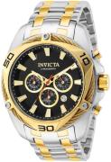 Invicta Herreklokke 38571 Bolt Sort/Gulltonet stål Ø50 mm