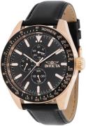 Invicta Herreklokke 38981 Aviator Sort/Lær Ø45 mm