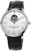 Frederique Constant Herreklokke FC-312S4S6 Slimline Sølvfarget/Lær